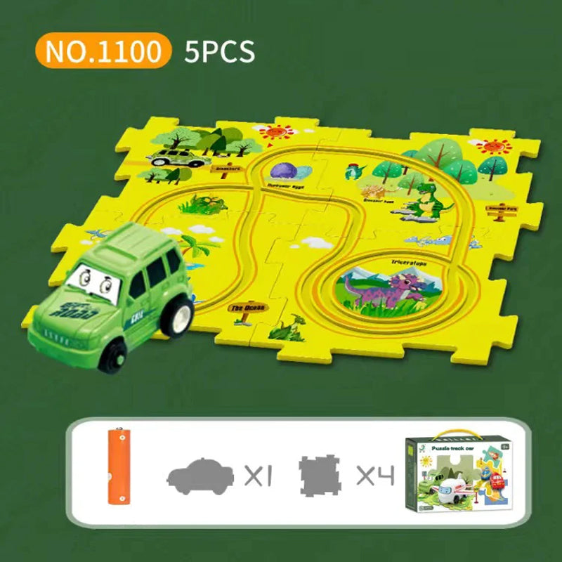 Children's Educational Puzzle Track Car Play Set