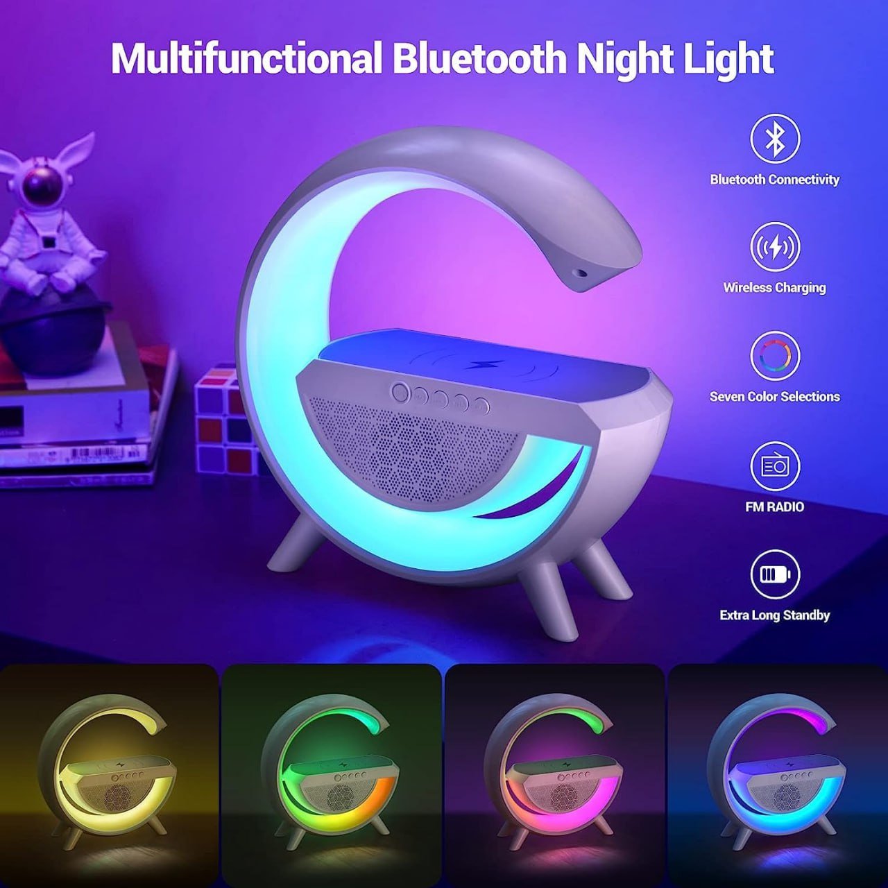 Christmas Sales - 49% OFF - Multifunctional Bluetooth Speaker-Colorful Atmosphere Light Wireless Charging and Clock All-in-one Machine