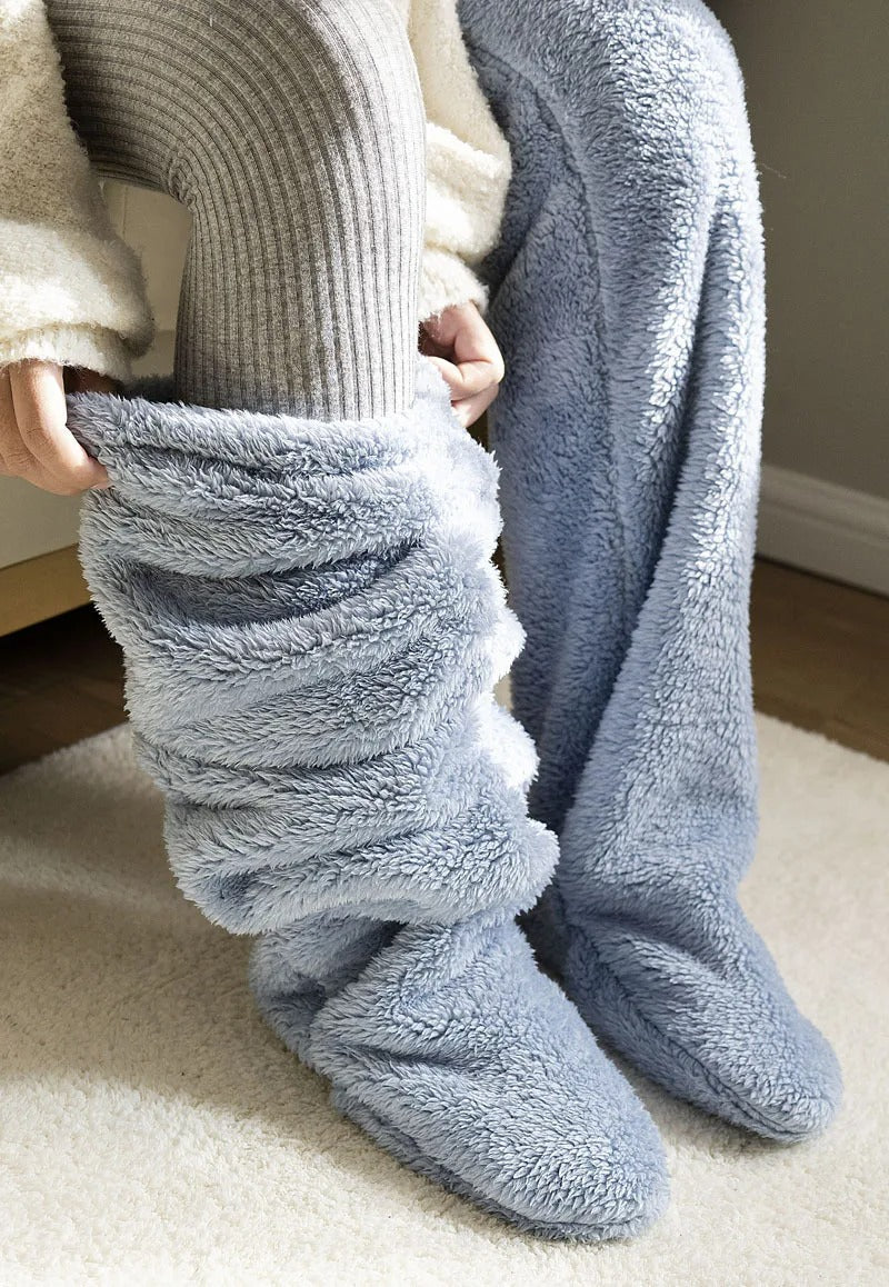 Cozy Chic Winter Elegance: Double-sided Fleece Thigh Highs