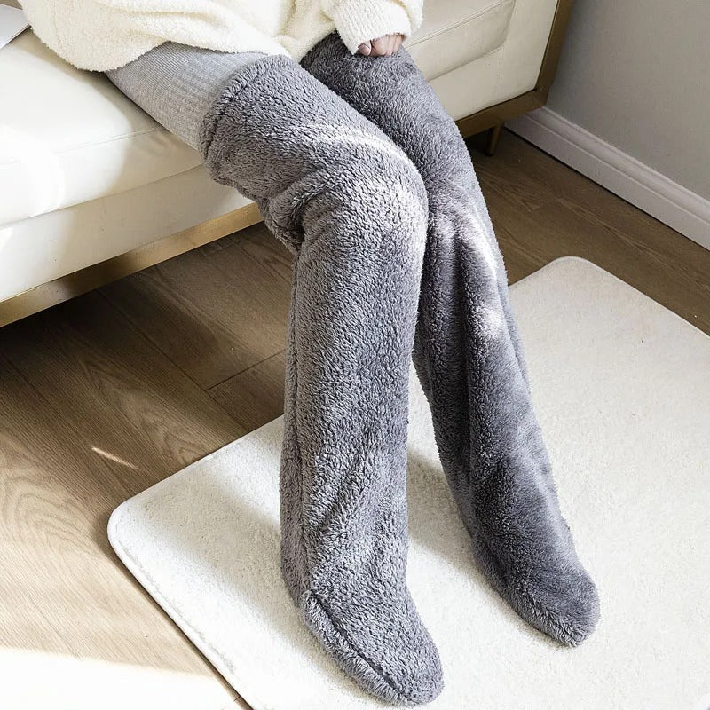 Cozy Chic Winter Elegance: Double-sided Fleece Thigh Highs