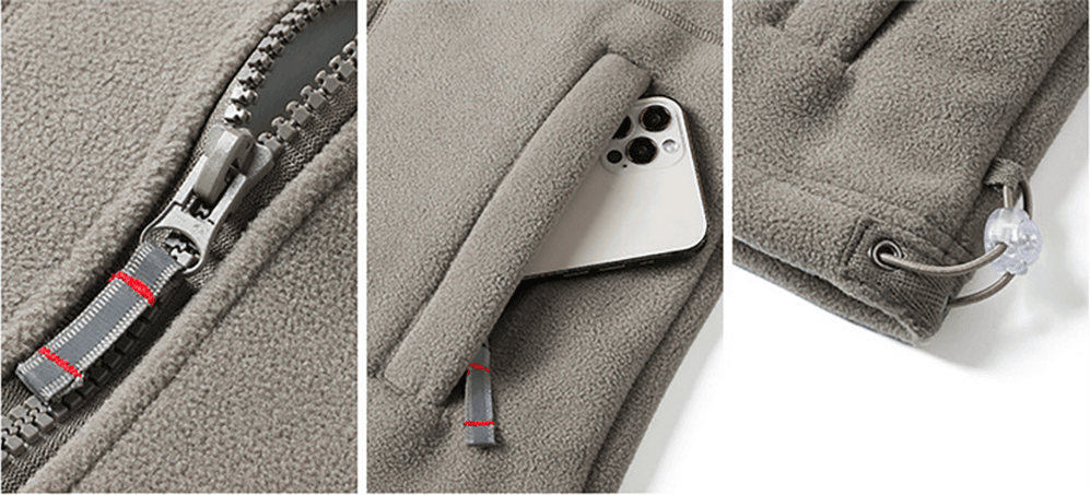 Double-Layer Fleece Hooded Jacket