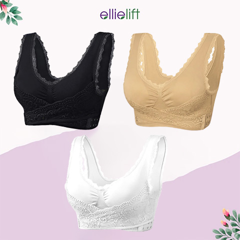 EllieLift - LAST DAY 70% OFF - Comfy Corset Bra Front Cross Side Buckle Lace Bras