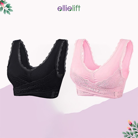 EllieLift - LAST DAY 70% OFF - Comfy Corset Bra Front Cross Side Buckle Lace Bras