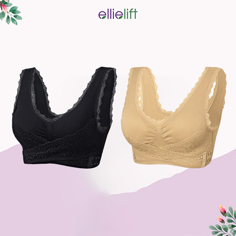 EllieLift - LAST DAY 70% OFF - Comfy Corset Bra Front Cross Side Buckle Lace Bras