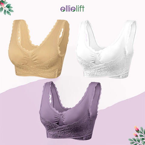 EllieLift - LAST DAY 70% OFF - Comfy Corset Bra Front Cross Side Buckle Lace Bras