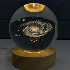 Esfera espacial 3D con base de luz