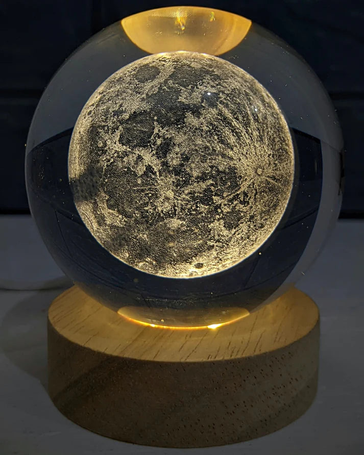 Esfera espacial 3D con base de luz