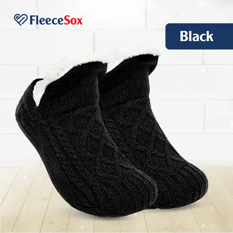 FleeceSox - Fleece-Lined Non-Slip Thermal Slippers Socks