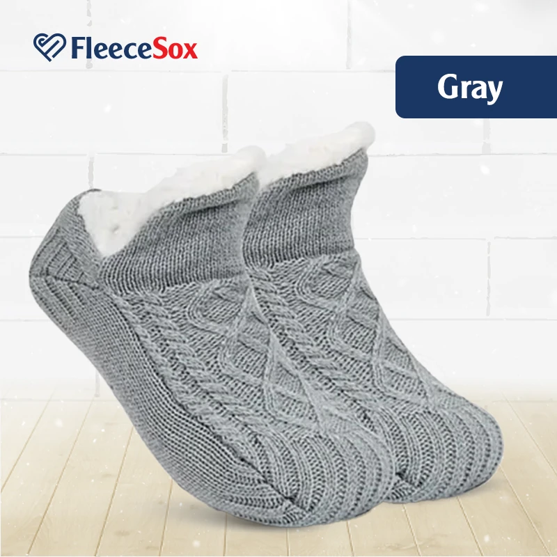 FleeceSox - Fleece-Lined Non-Slip Thermal Slippers Socks