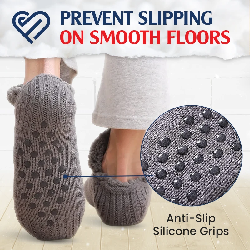 FleeceSox - Fleece-Lined Non-Slip Thermal Slippers Socks