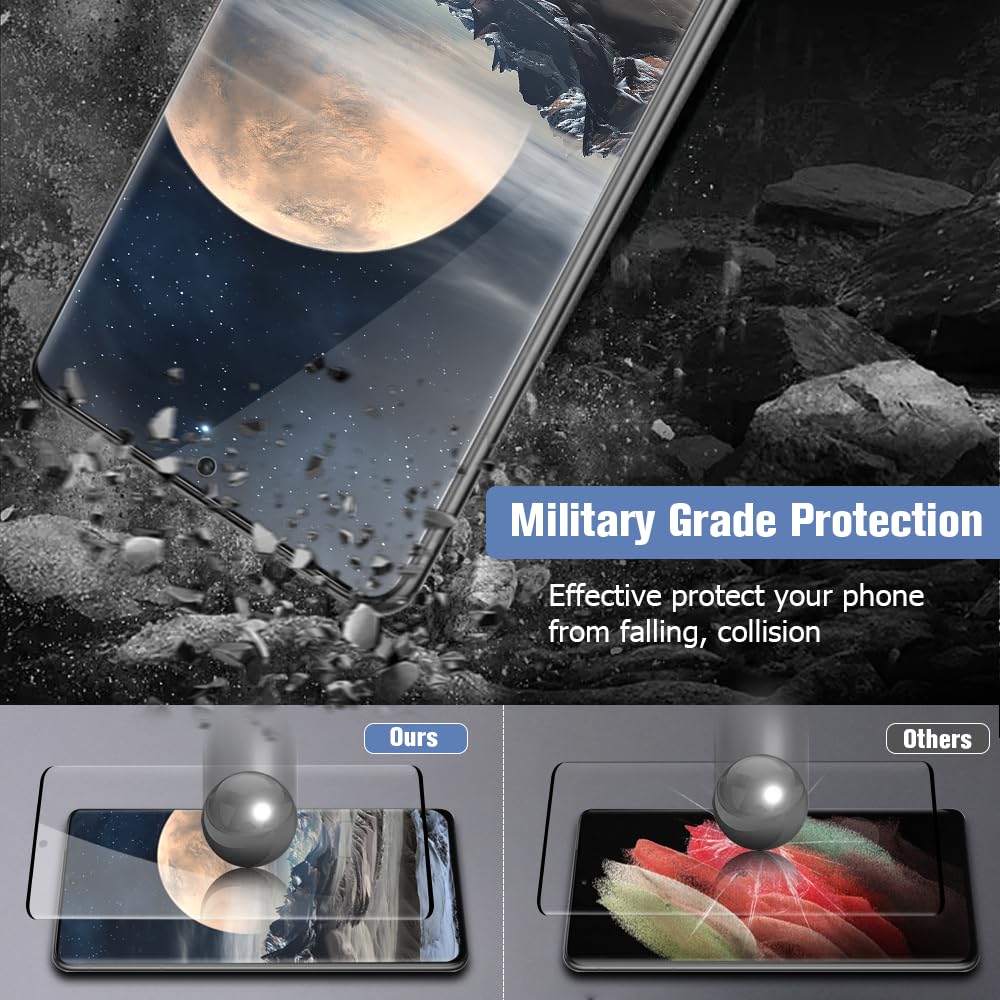 For Galaxy S22/S23 Ultra Curved Tempered Glass Screen Protector + Quick Installation Tool