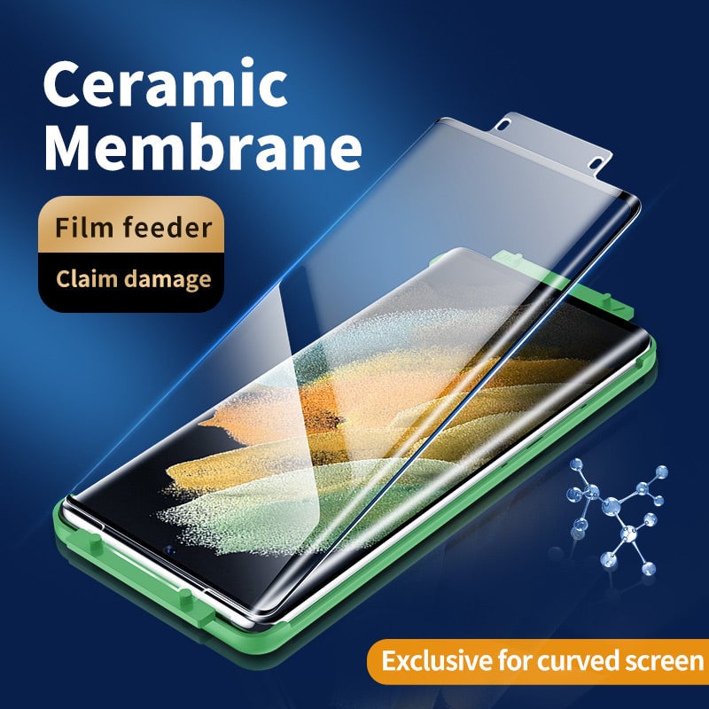 For Samsung series: SS grade microcrystalline ceramic soft film suitable for curved screen to send film artifact + scraper + cleaning kit