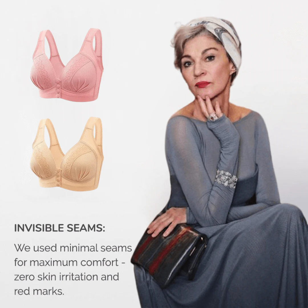 Front Button Breathable Skin-Friendly Cotton Bra