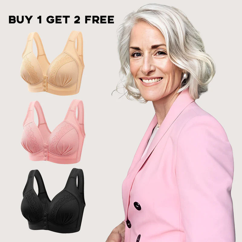 Front Button Breathable Skin-Friendly Cotton Bra