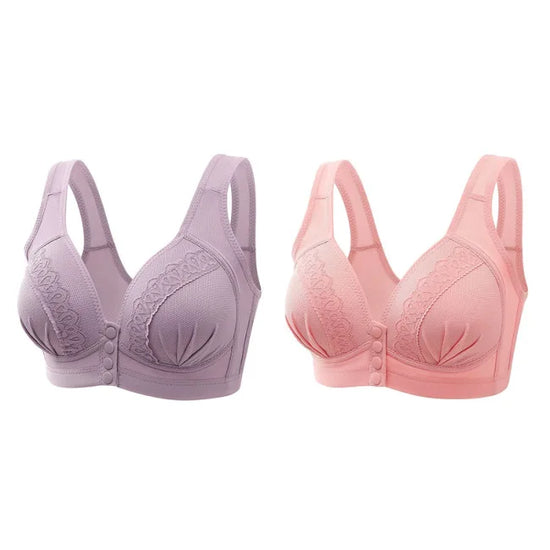 Front Button Breathable Skin-Friendly Cotton Bra