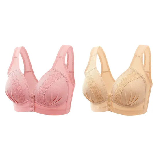 Front Button Breathable Skin-Friendly Cotton Bra