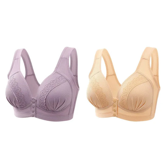 Front Button Breathable Skin-Friendly Cotton Bra