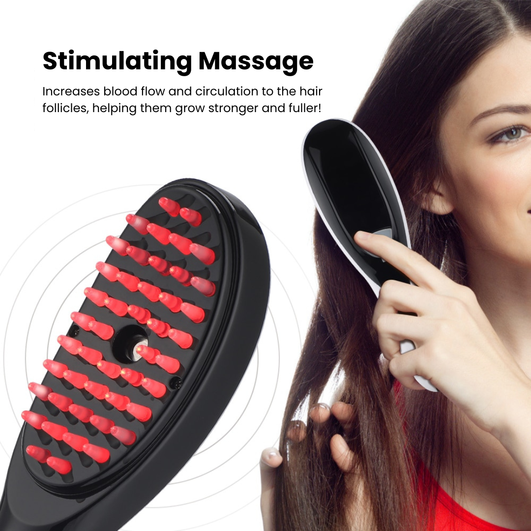 GlowGlide Rejuvenating Red Light Therapy Hair Brush