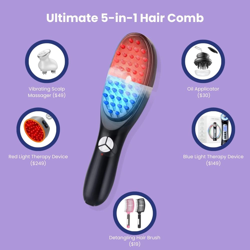 GlowGlide Rejuvenating Red Light Therapy Hair Brush