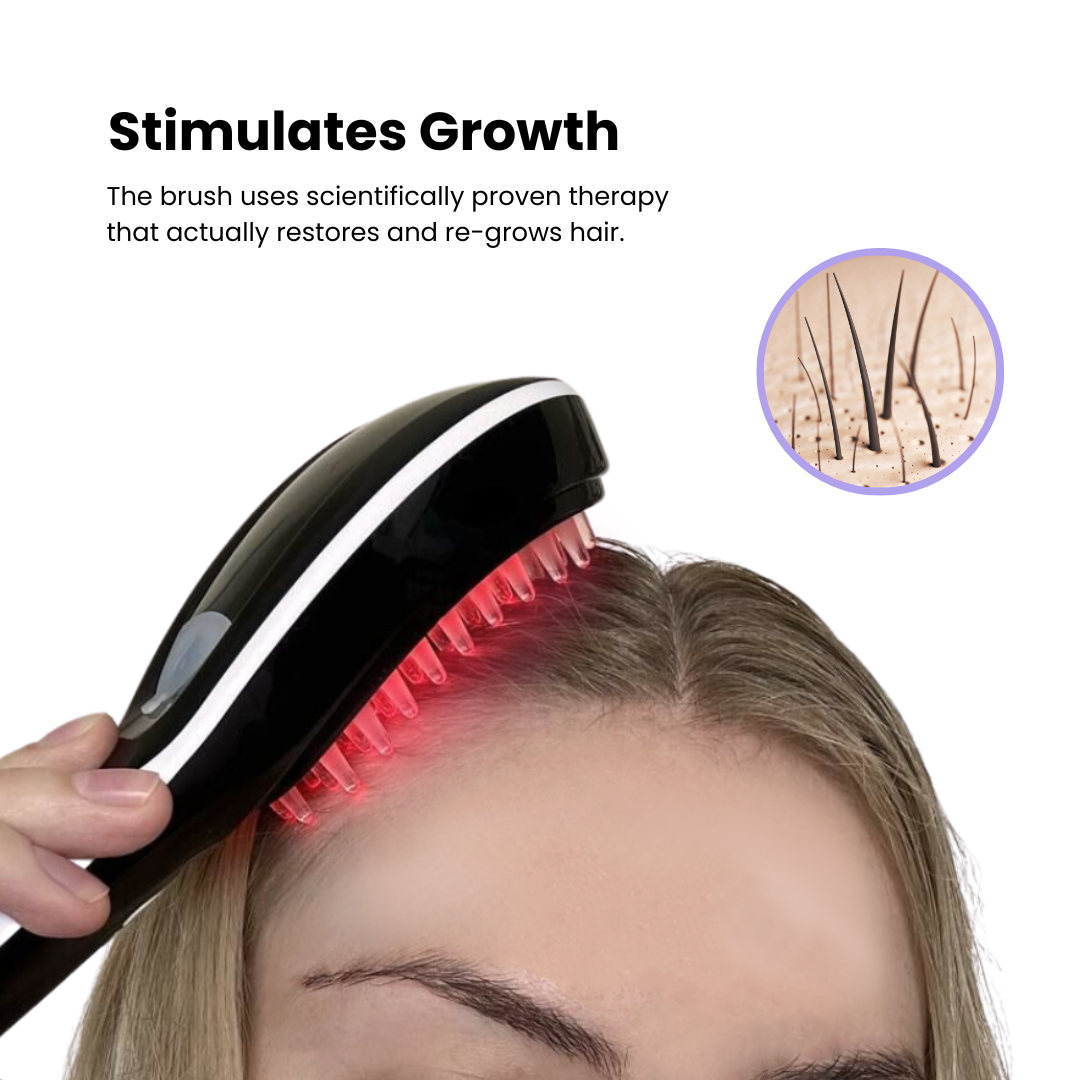 GlowGlide Rejuvenating Red Light Therapy Hair Brush