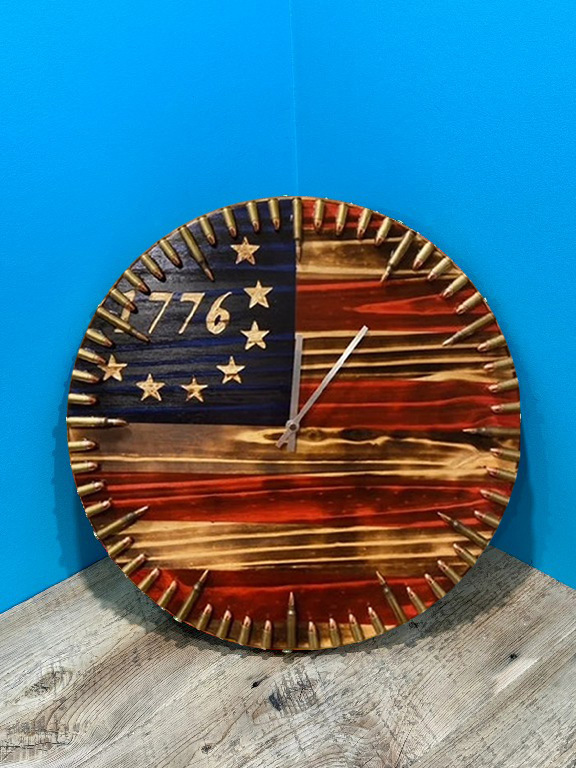 Orbmno Handmade 1776 American Flag Clock