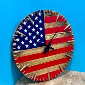 Handmade American Flag Clock