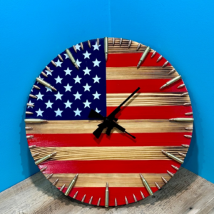 Handmade American Flag Clock