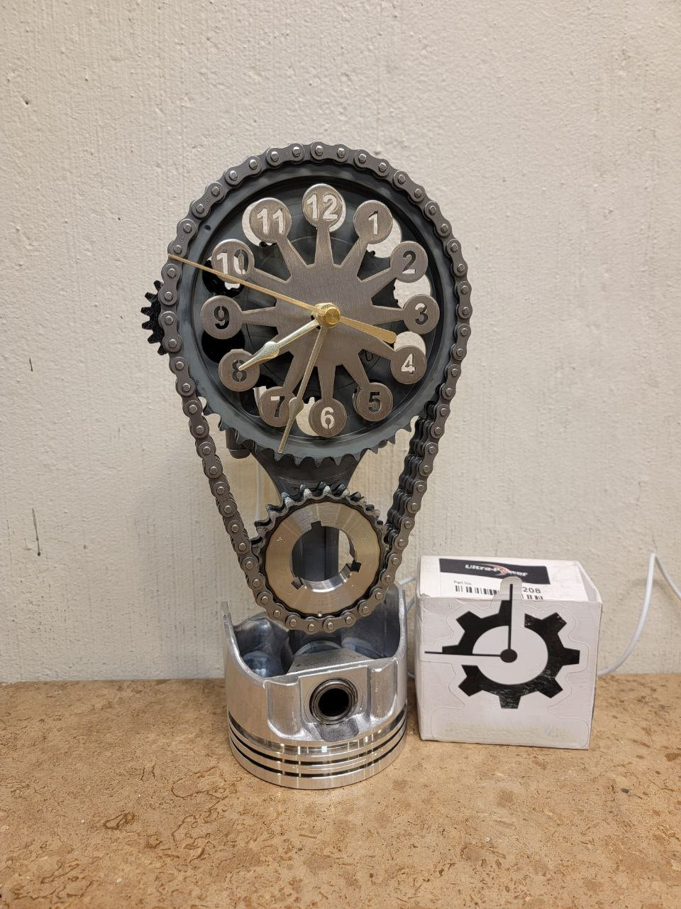 Orbmno Handmade Motorized Rotating Chain Clock