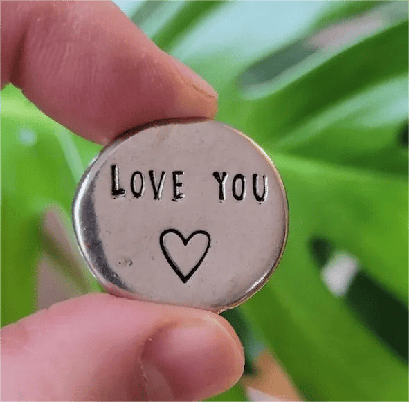 HEARTFELT PEWTER POCKET TOKENS