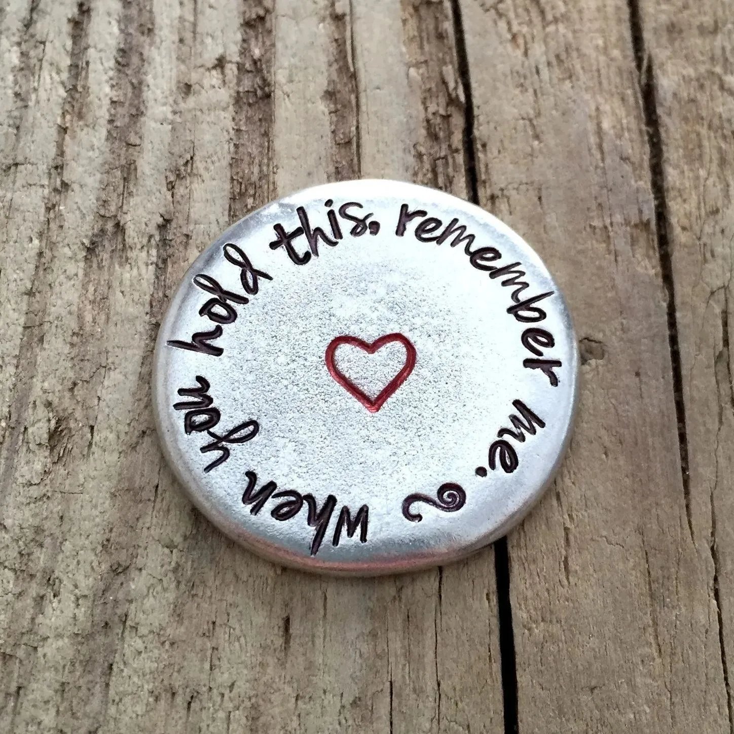 HEARTFELT PEWTER POCKET TOKENS