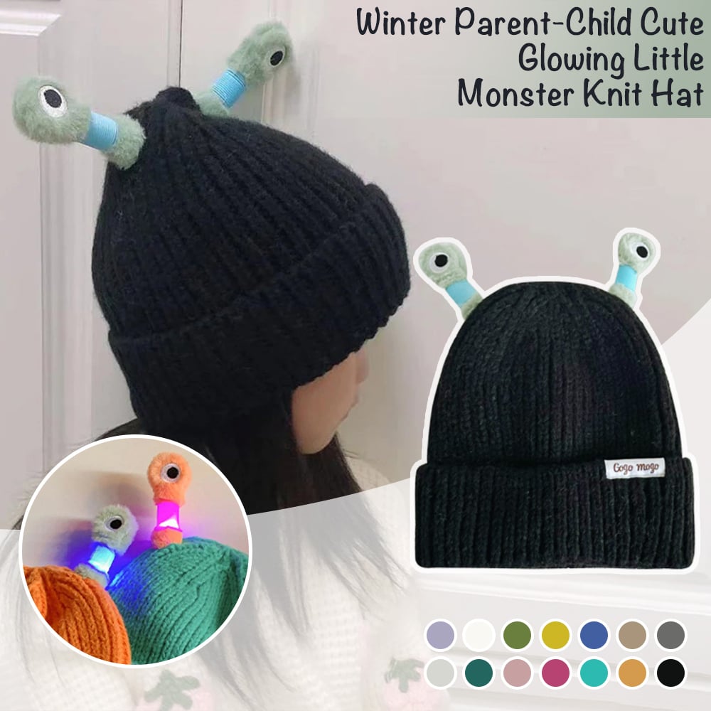 HOT SALE 49% OFF - Winter Parent-Child Cute Glowing Little Monster Knit Hat