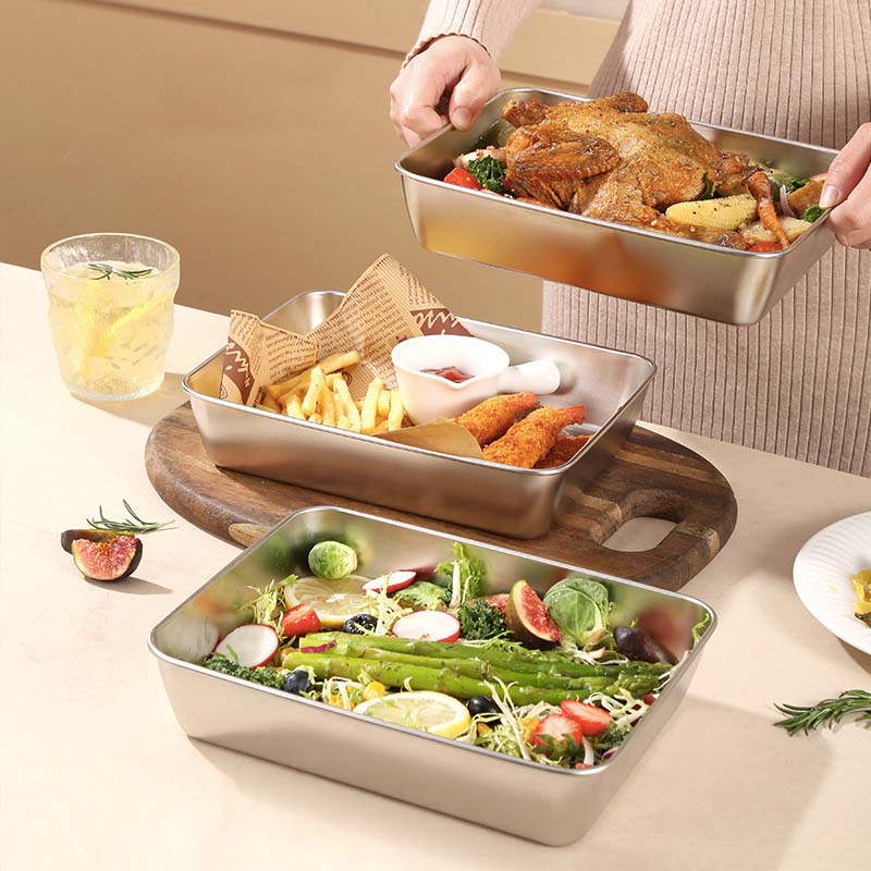 (HOT SALE NOW 49% OFF) - Stainless Steel Square Plate (With Lid)