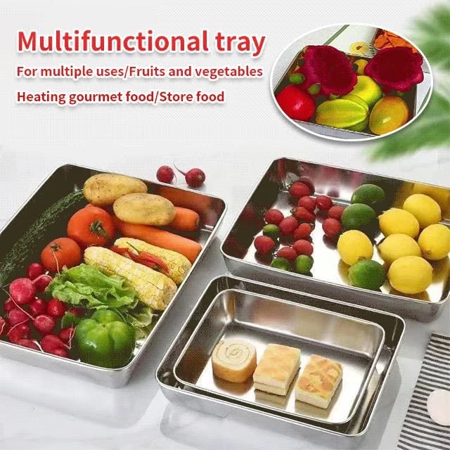 (HOT SALE NOW 49% OFF) - Stainless Steel Square Plate (With Lid)