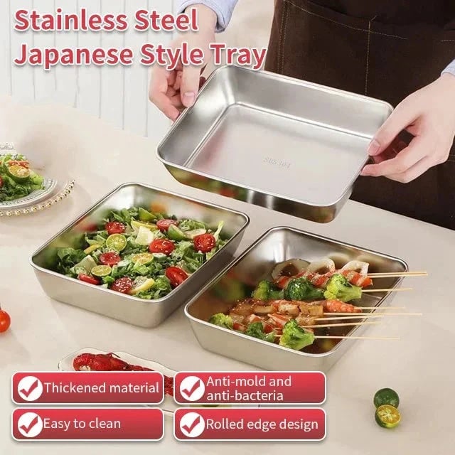 (HOT SALE NOW 49% OFF) - Stainless Steel Square Plate (With Lid)