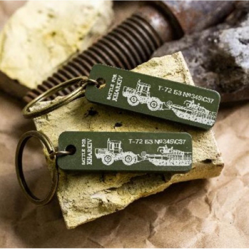 Keychain Made from Downed Russian Combat Tank T72 from Battlefield of Ukraine