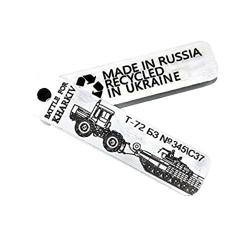 Keychain Made from Downed Russian Combat Tank T72 from Battlefield of Ukraine