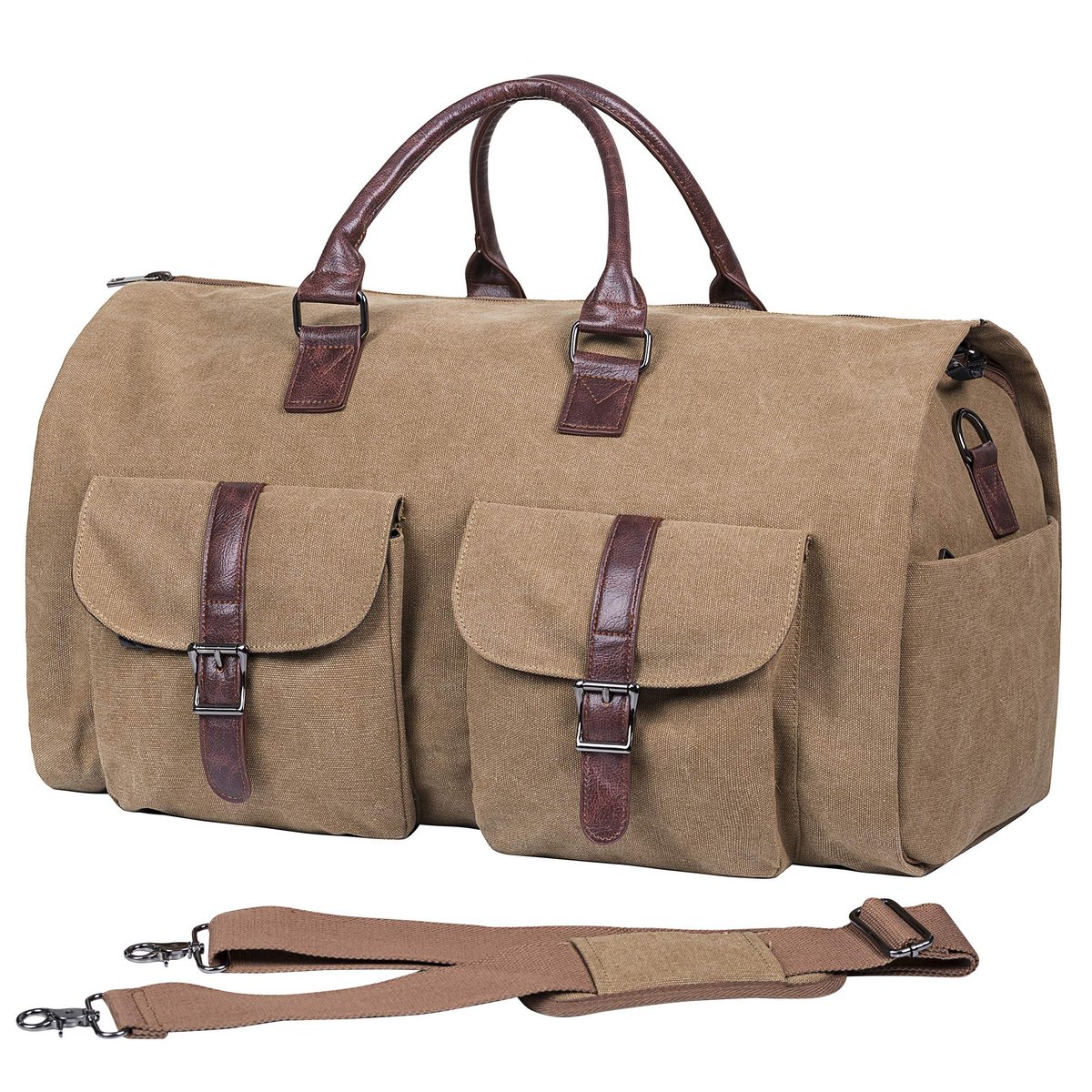 Brown-sleek LAST DAY 40% OFF - THE CONVERTIBLE DUFFLE GARMENT LUGGAGE