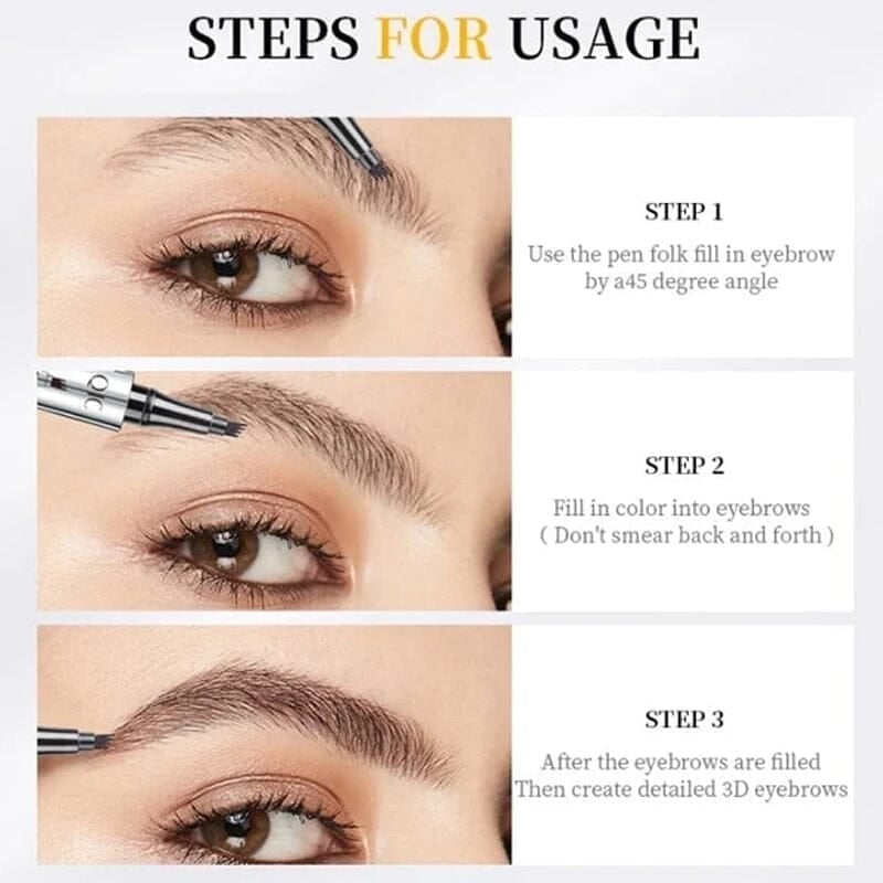 Last Day 49% OFF - 3D Waterproof Microblading Eyebrow Pen 4 Fork Tip Tattoo Pencil