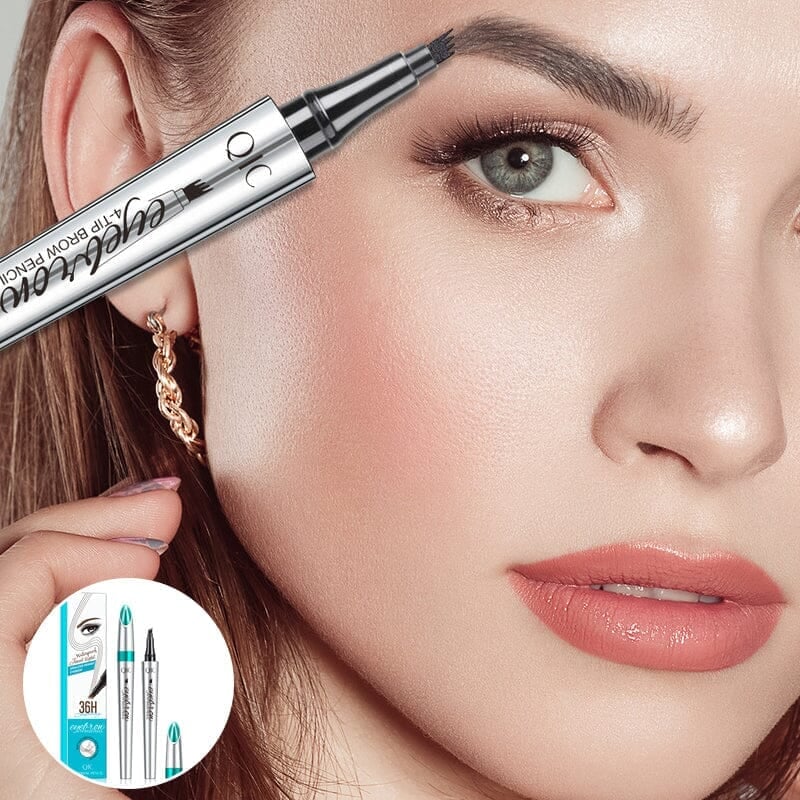 Last Day 49% OFF - 3D Waterproof Microblading Eyebrow Pen 4 Fork Tip Tattoo Pencil