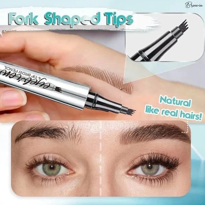 Last Day 49% OFF - 3D Waterproof Microblading Eyebrow Pen 4 Fork Tip Tattoo Pencil