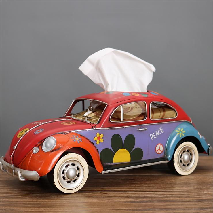 Last Day 49% OFF - Beetle Car Tissue Box - Iron - Vintage Collection