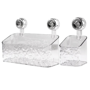 No-Drill Clear Wall Caddy: Suction Cup Storage Innovation