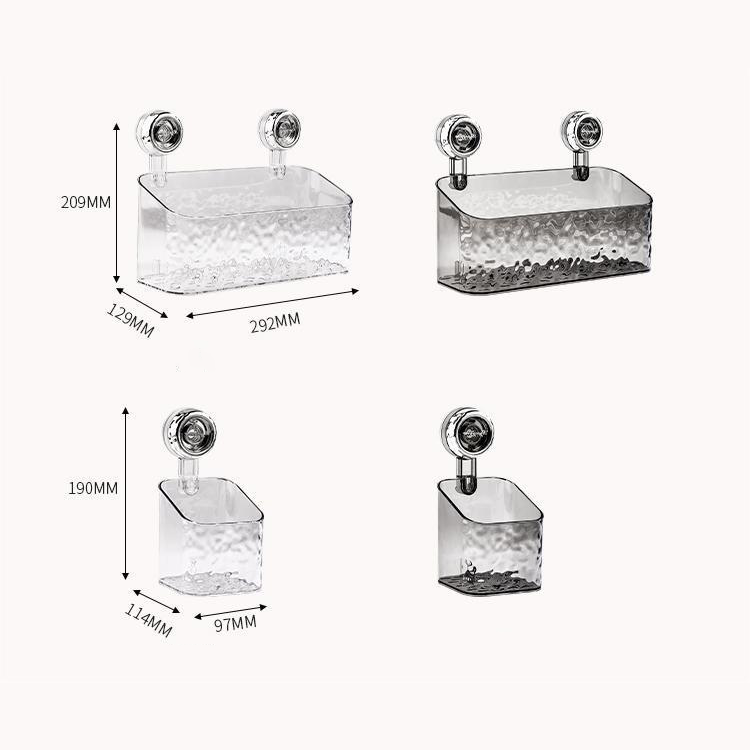 No-Drill Clear Wall Caddy: Suction Cup Storage Innovation