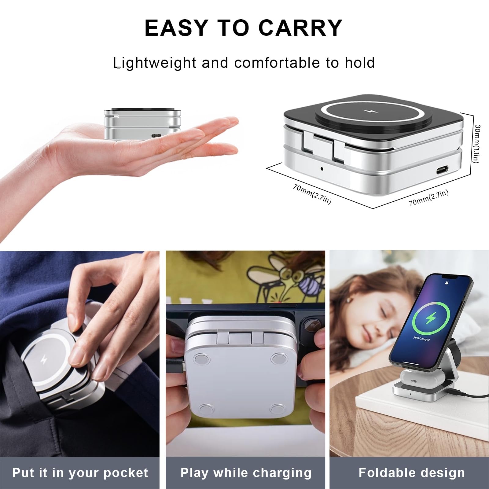 Neodesk Portable 3-in-1 Wireless Charger