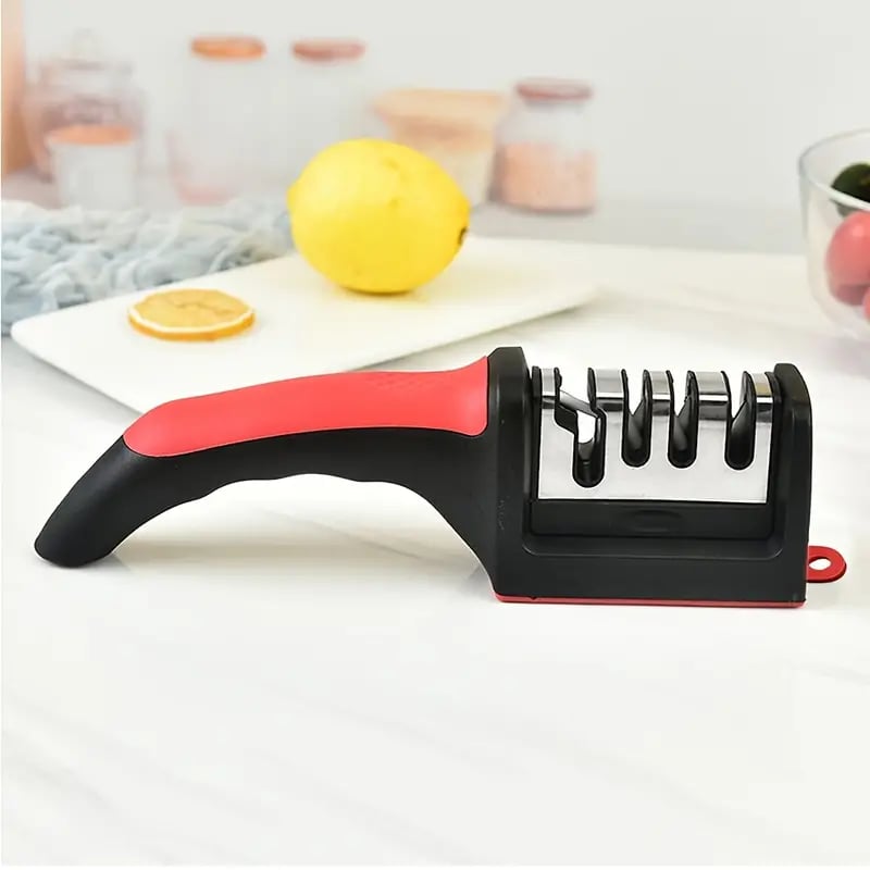 Professional 4-Stage Knife Sharpener: Sharpen Your Knives with ABS, Tungsten steel & Ceramic Stones!