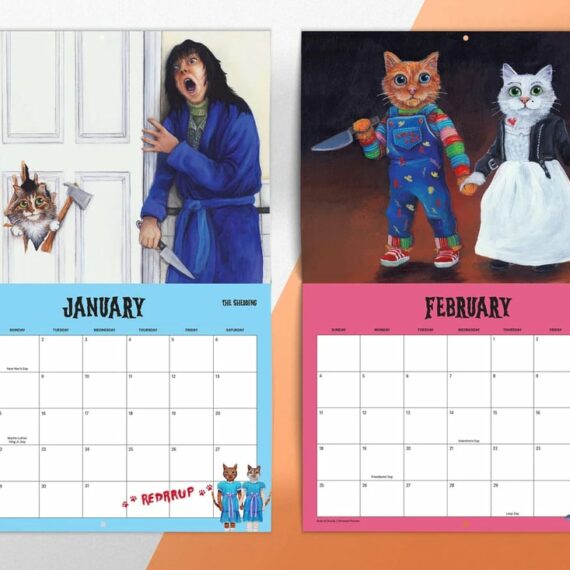 Scaredy Cats 2024 Monthly Calendar Lulunami