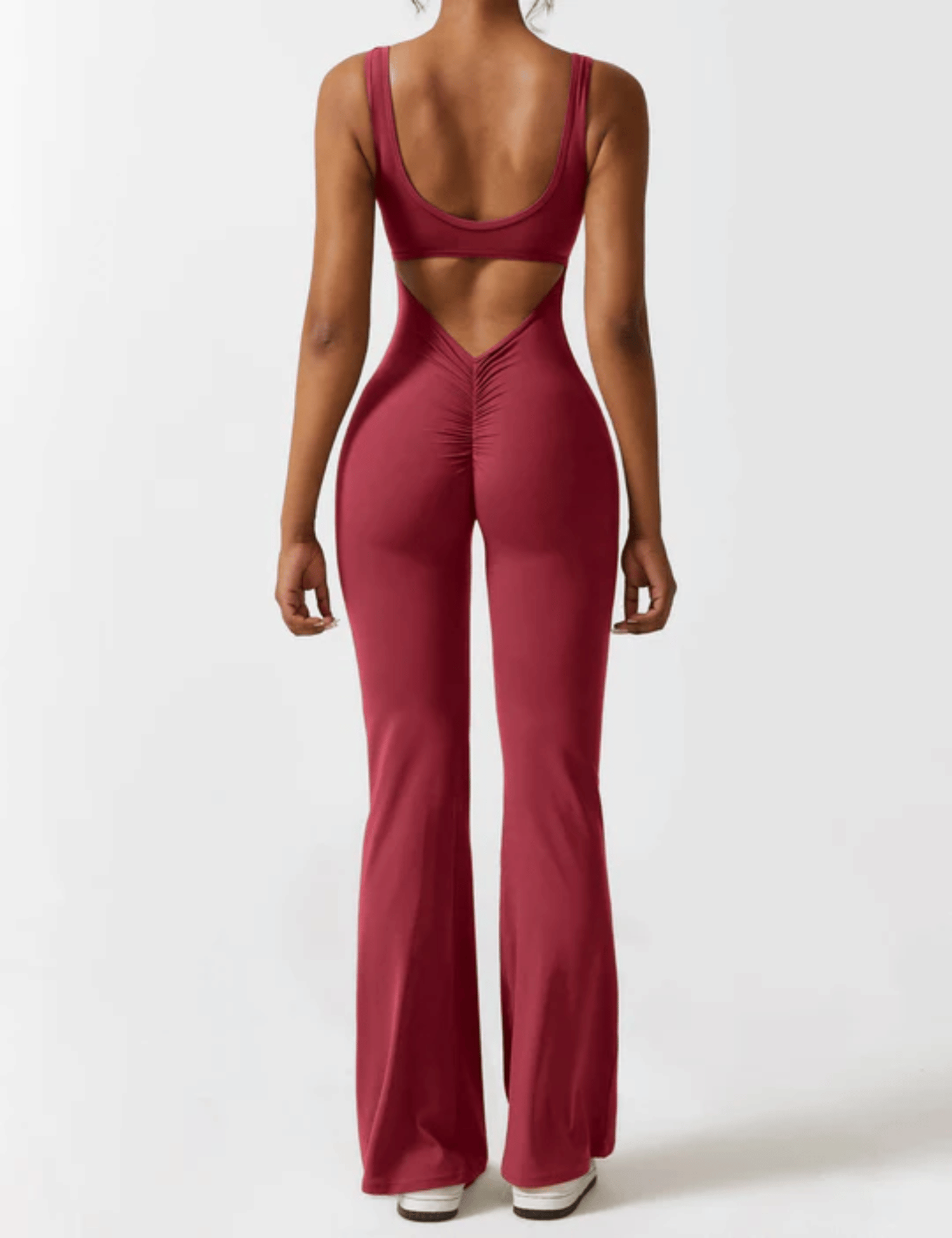 V-Scrunch Flare Jumpsuit