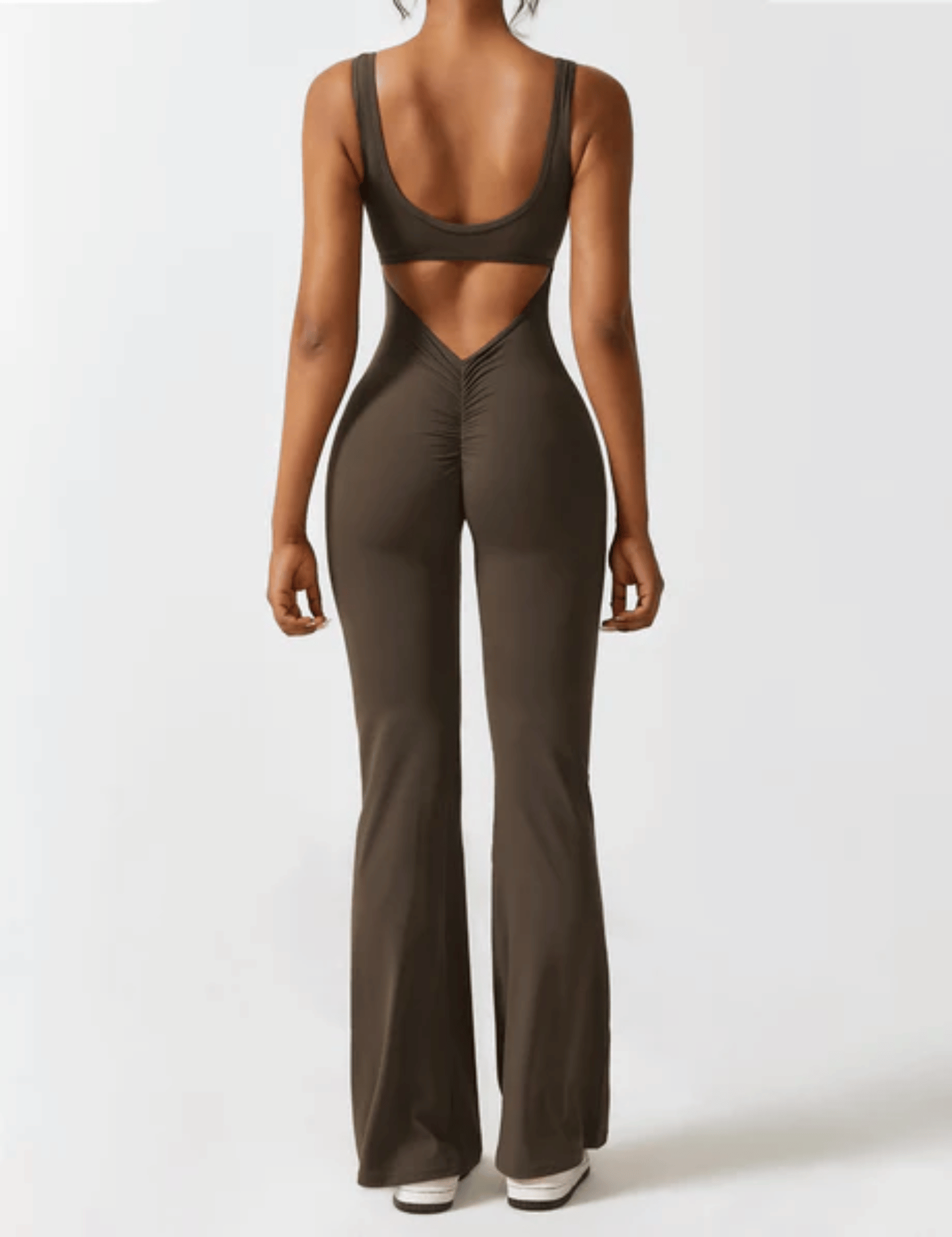 V-Scrunch Flare Jumpsuit