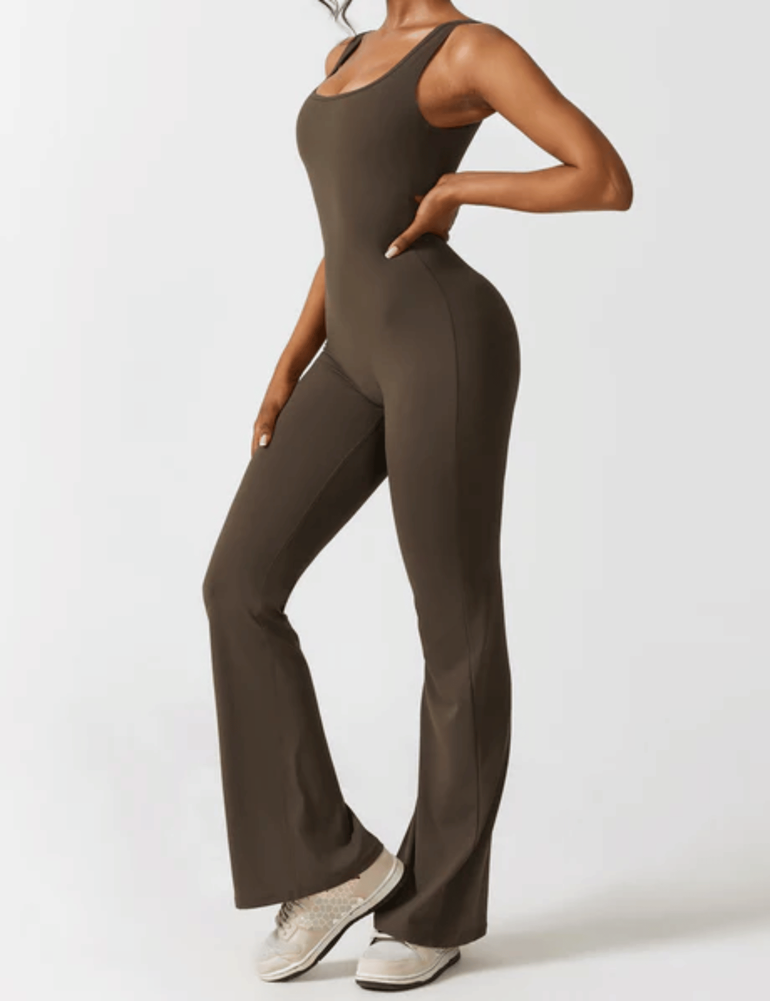 V-Scrunch Flare Jumpsuit