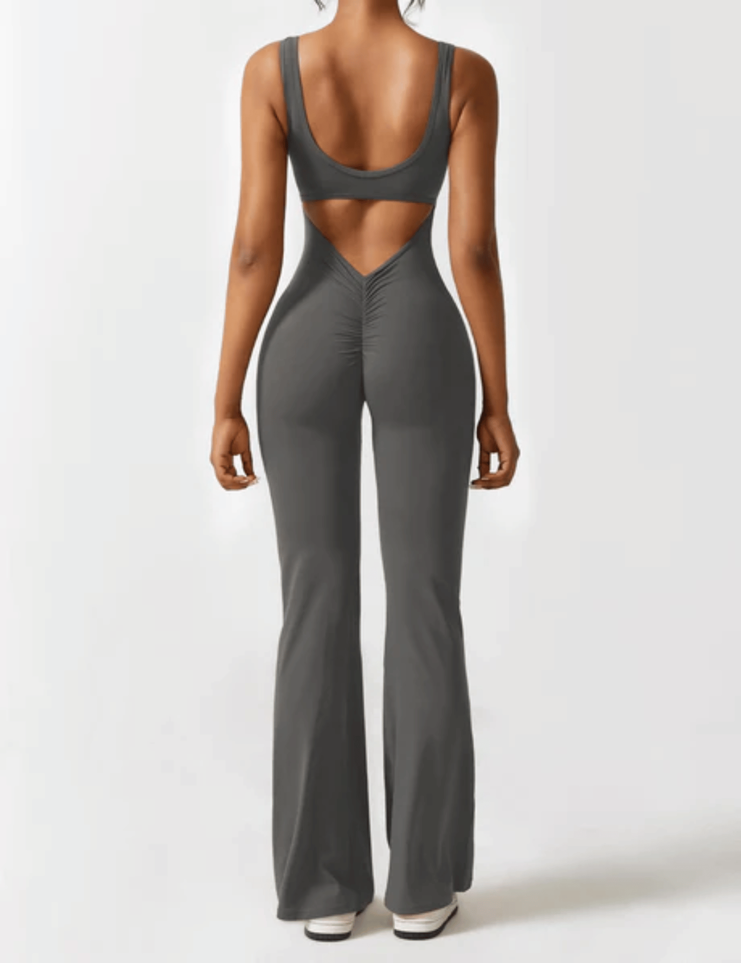 V-Scrunch Flare Jumpsuit